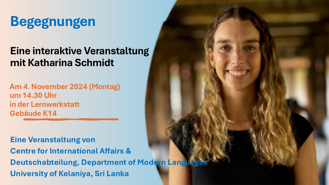 Begegnungen - An interactive session with Katharina Schmidt from Germany