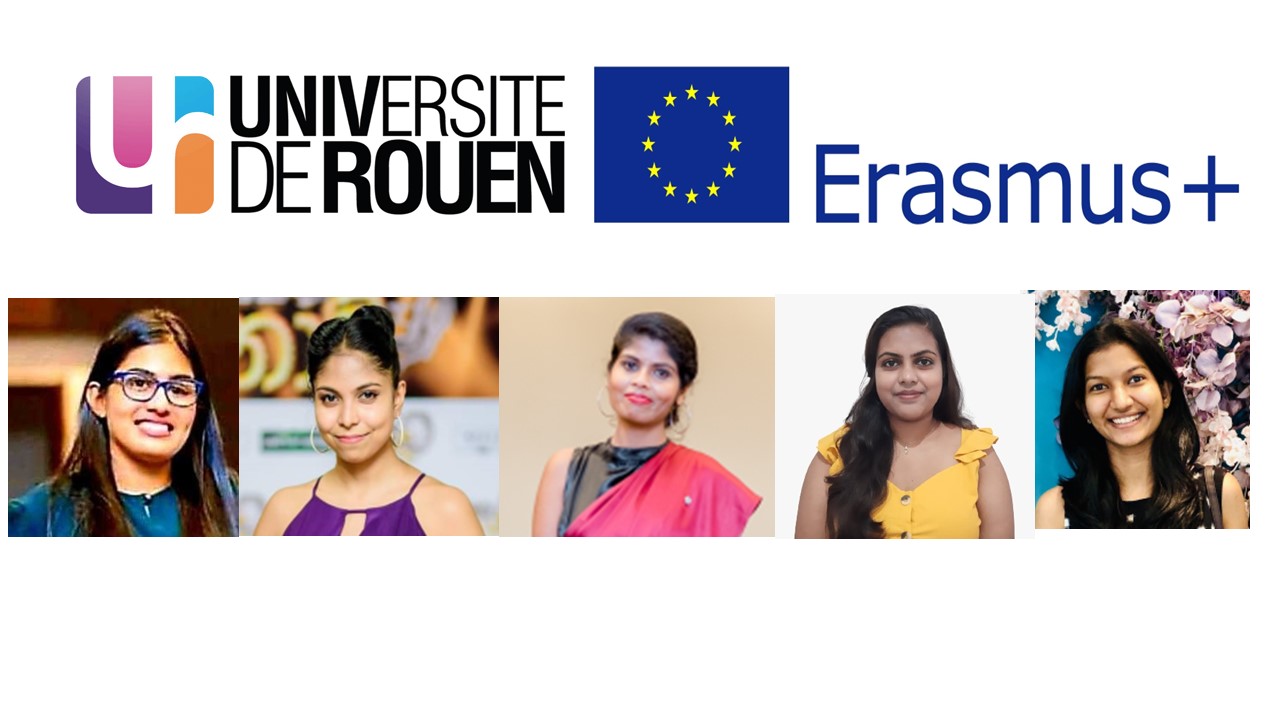 Five students of BA Honours in French selected for Erasmus+ Undergraduate Mobility at the University of Rouen, France
