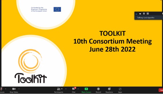 The 10th Consortium Assembly of the Erasmus+ TOOLKIT Project held online